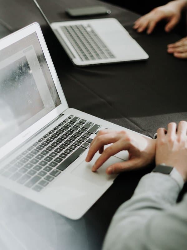 Laptop showing website design project